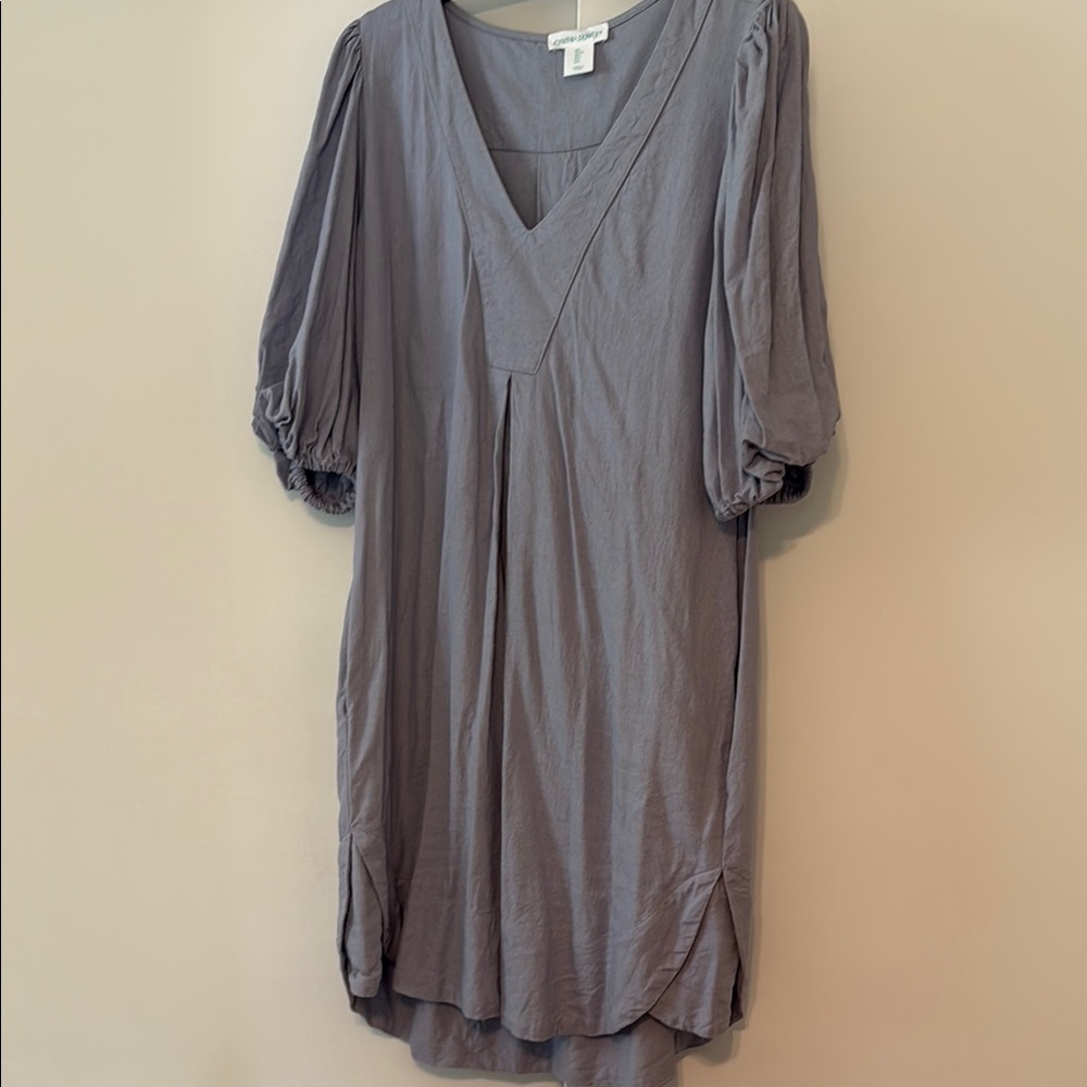 Cynthia Rowley Light Gray/Blue V-Neck Dress